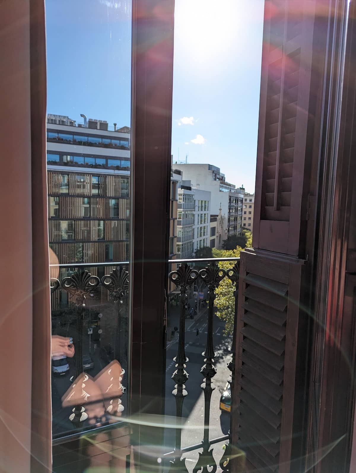 View from a balcony looking over Barcelona
